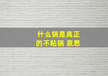 什么锅是真正的不粘锅 意思